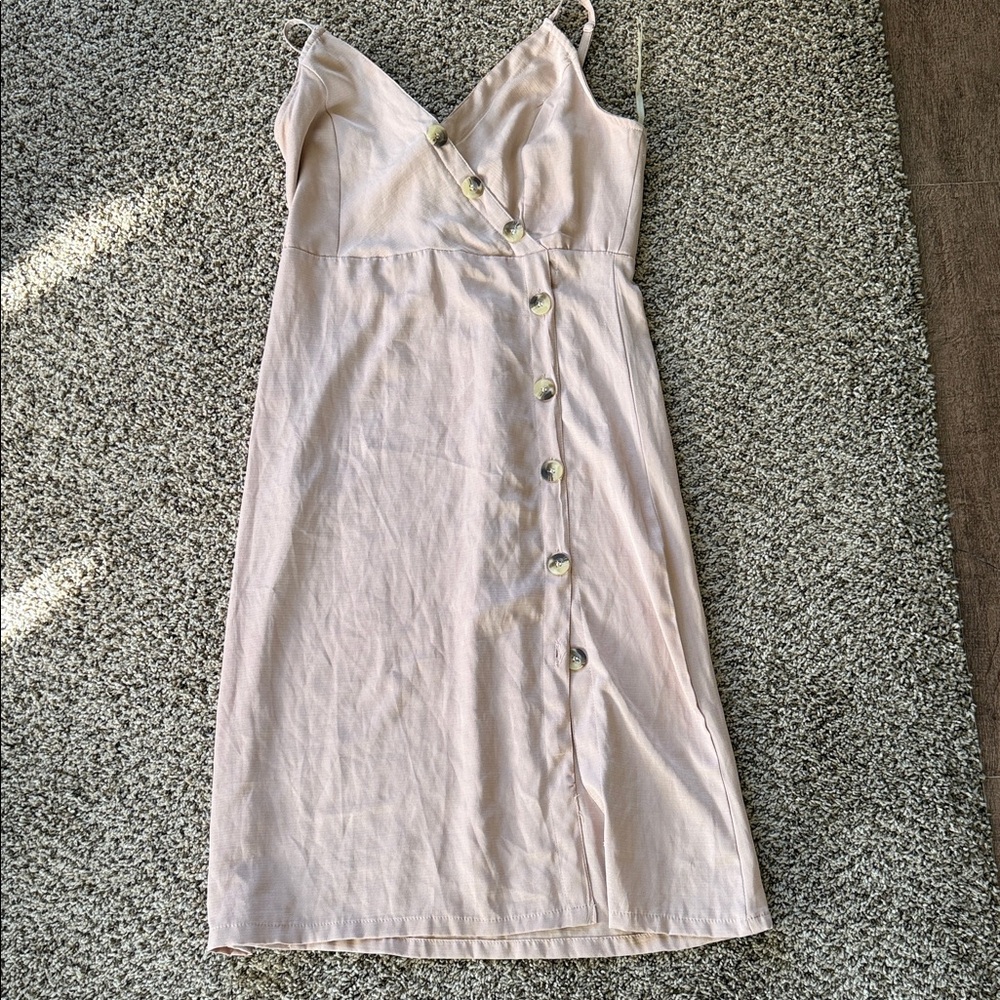 Elegant Cream Button-Down Dress